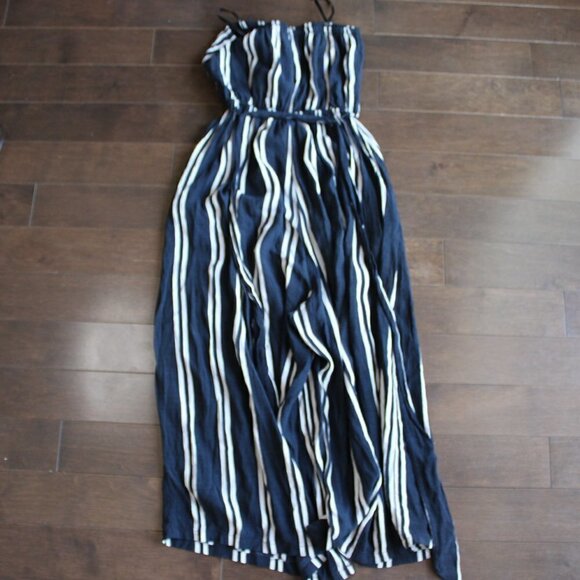 DRESS Forum stripped strapless jumpsuit wide leg Size Small - Picture 3 of 4
